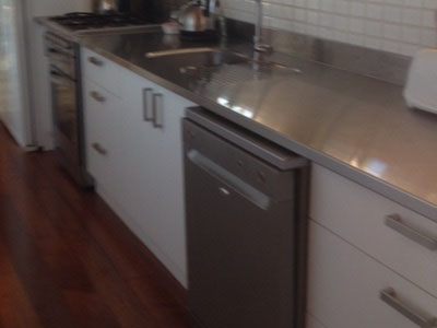 Stainless steel kitchen benchtop Stainless steel kitchen benchtop
